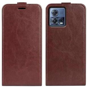 For Motorola Moto S30 Pro R64 Texture Single Vertical Flip Leather Phone Case(Brown)