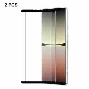 2 PCS For Sony Xperia 5 IV ENKAY Full Glue Tempered Glass 6D Anti-scratch Full Film