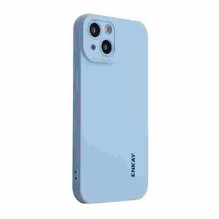 For iPhone 14 Plus ENKAY Liquid Silicone Shockproof Phone Case (Blue)