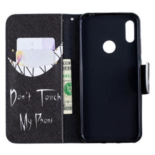 Colored Drawing Pattern Horizontal Flip Leather Case for Huawei Y6 & Y6 Pro 2019, with Holder & Card Slots & Wallet(Smirk)