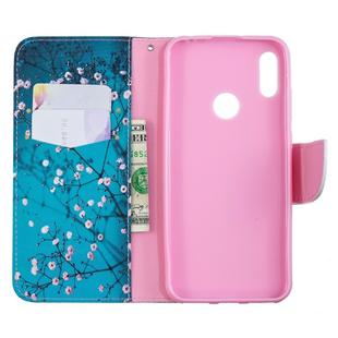 Colored Drawing Pattern Horizontal Flip Leather Case for Huawei Y6 & Y6 Pro 2019, with Holder & Card Slots & Wallet(Plum Blossom)