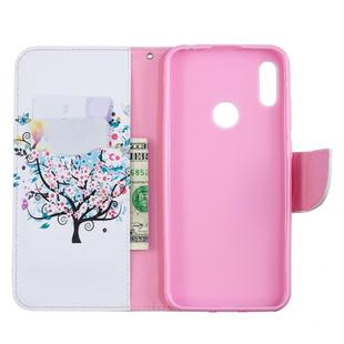 Colored Drawing Pattern Horizontal Flip Leather Case for Huawei Y6 & Y6 Pro 2019, with Holder & Card Slots & Wallet(Tree)