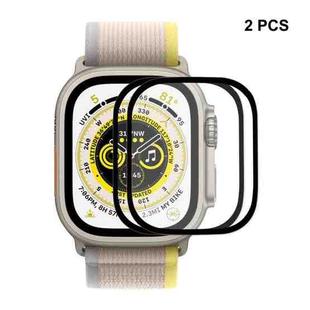For Apple Watch Ultra 49mm 2pcs ENKAY 9H Full Cover Tempered Glass Watch Film