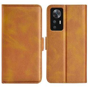 For Xiaomi 12T / 12T Pro / Redmi K50 Ultra Dual-side Magnetic Buckle Leather Phone Case(Yellow)