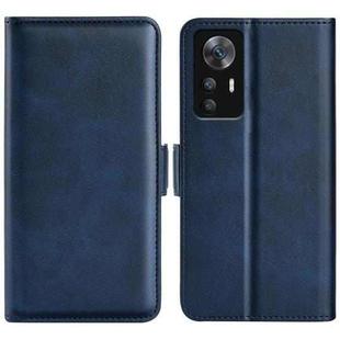 For Xiaomi 12T / 12T Pro / Redmi K50 Ultra Dual-side Magnetic Buckle Leather Phone Case(Dark Blue)