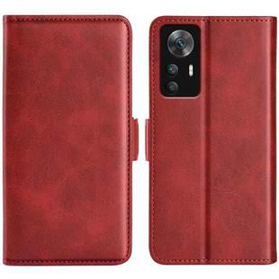 For Xiaomi 12T / 12T Pro / Redmi K50 Ultra Dual-side Magnetic Buckle Leather Phone Case(Red)