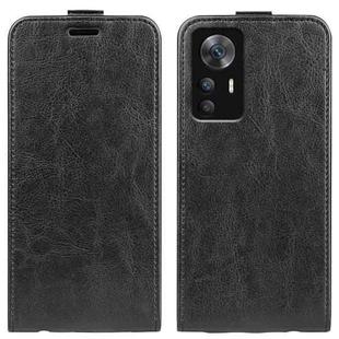 For Xiaomi 12T / 12T Pro / Redmi K50 Ultra R64 Texture Vertical Flip Leather Phone Case(Black)