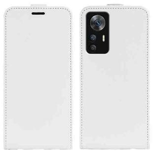 For Xiaomi 12T / 12T Pro / Redmi K50 Ultra R64 Texture Vertical Flip Leather Phone Case(White)