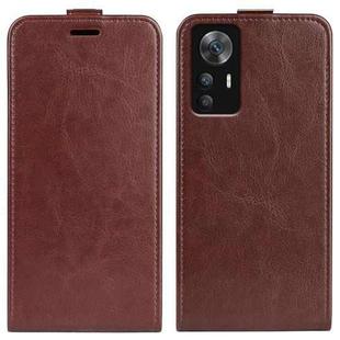 For Xiaomi 12T / 12T Pro / Redmi K50 Ultra R64 Texture Vertical Flip Leather Phone Case(Brown)