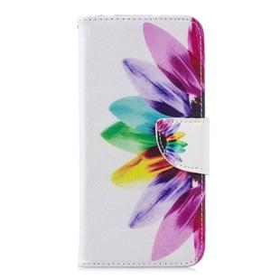 Colored Drawing Pattern Horizontal Flip Leather Case for Huawei Honor 8A, with Holder & Card Slots & Wallet(Sunflower)