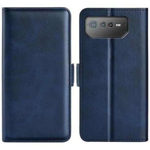 For Asus ROG Phone 6 Dual-side Magnetic Buckle Horizontal Flip Leather Phone Case(Dark Blue)