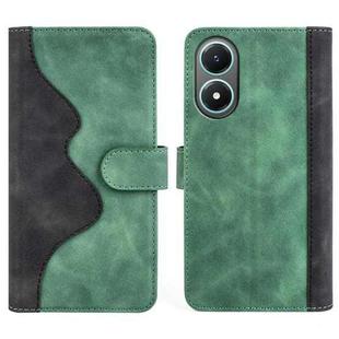 For vivo Y02s Stitching Horizontal Flip Leather Phone Case(Green)