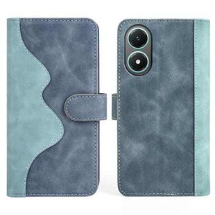 For vivo Y02s Stitching Horizontal Flip Leather Phone Case(Blue)