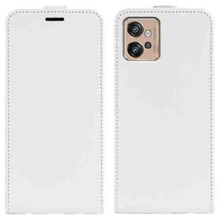 For Motorola Moto G32 R64 Texture Vertical Flip Leather Phone Case(White)