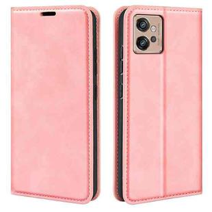 For Motorola Moto G32 Retro-skin Magnetic Suction Leather Phone Case(Pink)