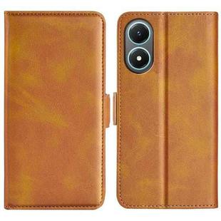 For vivo Y02s Dual-side Magnetic Buckle Leather Phone Case(Yellow)