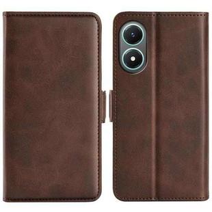 For vivo Y02s Dual-side Magnetic Buckle Leather Phone Case(Brown)