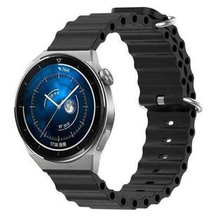 For Huawei Watch GT3 Pro 46mm 22mm Ocean Style Silicone Solid Color Watch Band(Black)