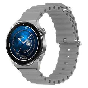 For Huawei Watch GT3 Pro 46mm 22mm Ocean Style Silicone Solid Color Watch Band(Grey)