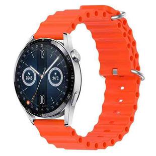 For Huawei Watch GT3 46mm 22mm Ocean Style Silicone Solid Color Watch Band(Orange)