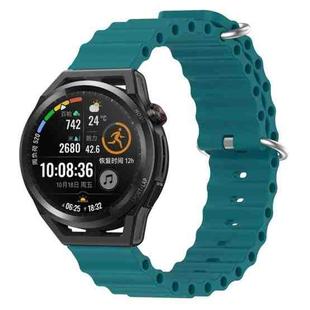 For Huawei Watch GT Runner 22mm Ocean Style Silicone Solid Color Watch Band(Green)