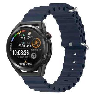 For Huawei Watch GT Runner 22mm Ocean Style Silicone Solid Color Watch Band(Dark Blue)