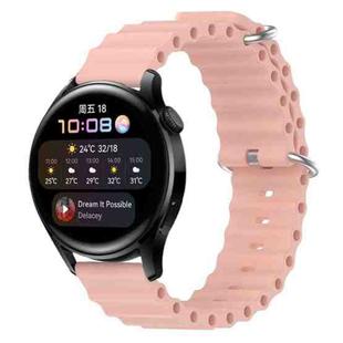 For Huawei Watch 3 22mm Ocean Style Silicone Solid Color Watch Band(Pink)