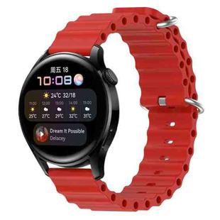 For Huawei Watch 3 22mm Ocean Style Silicone Solid Color Watch Band(Red)