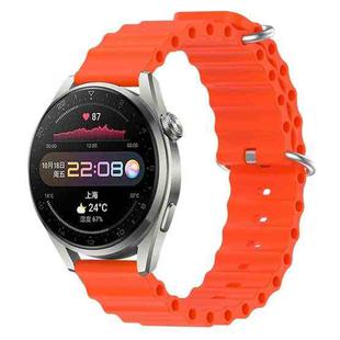 For Huawei Watch 3 Pro 22mm Ocean Style Silicone Solid Color Watch Band(Orange)