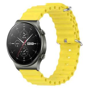 For Huawei GT2 Pro 22mm Ocean Style Silicone Solid Color Watch Band(Yellow)