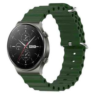 For Huawei GT2 Pro 22mm Ocean Style Silicone Solid Color Watch Band(Army Green)