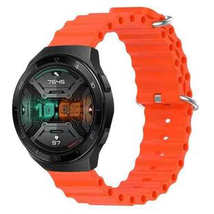 For Huawei Watch GT 2E 22mm Ocean Style Silicone Solid Color Watch Band(Orange)