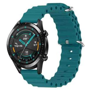 For Huawei GT2 46mm 22mm Ocean Style Silicone Solid Color Watch Band(Green)