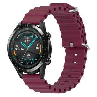 For Huawei GT2 46mm 22mm Ocean Style Silicone Solid Color Watch Band(Wine Red)