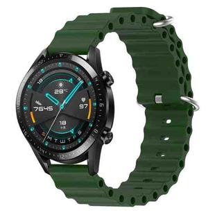 For Huawei GT2 46mm 22mm Ocean Style Silicone Solid Color Watch Band(Army Green)