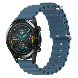 For Huawei GT2 46mm 22mm Ocean Style Silicone Solid Color Watch Band(Rock Gray)