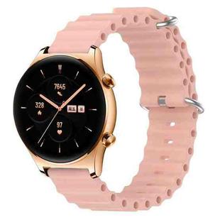 For Honor Watch GS 3 22mm Ocean Style Silicone Solid Color Watch Band(Pink)
