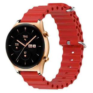 For Honor Watch GS 3 22mm Ocean Style Silicone Solid Color Watch Band(Red)