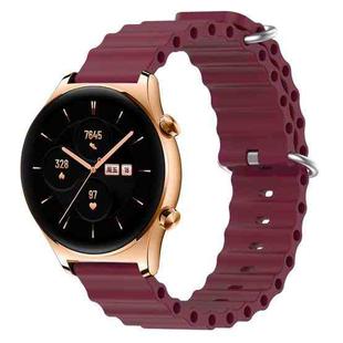 For Honor Watch GS 3 22mm Ocean Style Silicone Solid Color Watch Band(Wine Red)