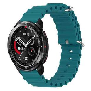 For Honor Watch GS Pro 22mm Ocean Style Silicone Solid Color Watch Band(Green)