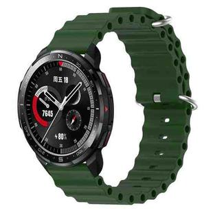 For Honor Watch GS Pro 22mm Ocean Style Silicone Solid Color Watch Band(Army Green)