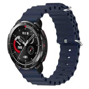 For Honor Watch GS Pro 22mm Ocean Style Silicone Solid Color Watch Band(Dark Blue)