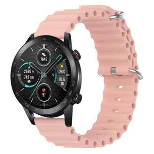 For Honor Magic Watch 2 46mm 22mm Ocean Style Silicone Solid Color Watch Band(Pink)