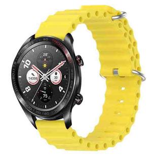For Honor Watch Dream 22mm Ocean Style Silicone Solid Color Watch Band(Yellow)