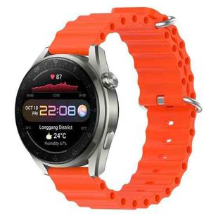 For Huawei Watch 3 Pro New 22mm Ocean Style Silicone Solid Color Watch Band(Orange)