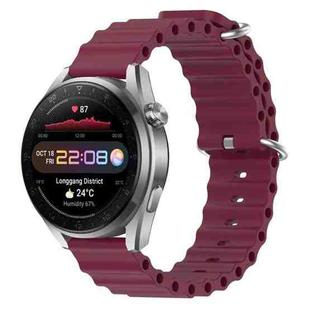 For Huawei Watch 3 Pro New 22mm Ocean Style Silicone Solid Color Watch Band(Wine Red)