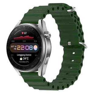 For Huawei Watch 3 Pro New 22mm Ocean Style Silicone Solid Color Watch Band(Army Green)