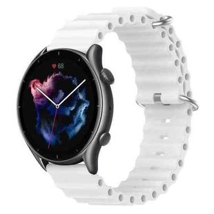 For Amazfit GTR 3 22mm Ocean Style Silicone Solid Color Watch Band(White)