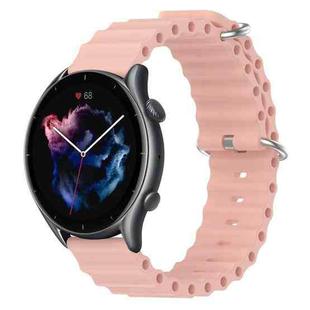 For Amazfit GTR 3 22mm Ocean Style Silicone Solid Color Watch Band(Pink)