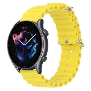 For Amazfit GTR 3 Pro 22mm Ocean Style Silicone Solid Color Watch Band(Yellow)